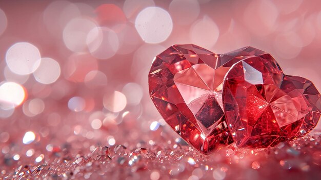 Symbole de couple de cœur rouge Jour de la Saint-Valentin Glitter Arrière-plan de luxe