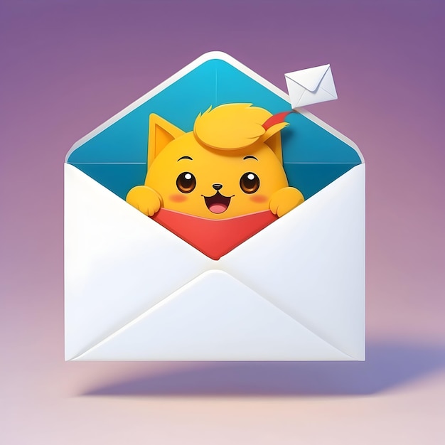 Symbole de courrier électronique Icône d'enveloppe Communication de message Illustration de courrier ouvert Symbole de boîte de réception livraison de courrier