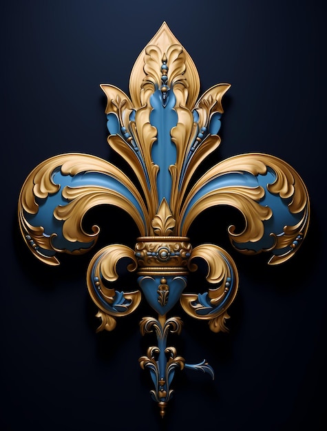 symbole décoration or lis ornement royal dessin illustration de fleur orné français classique
