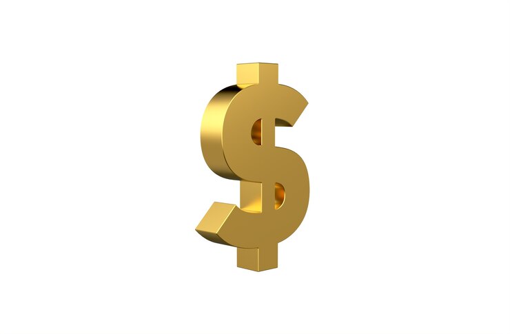 Photo symbole de devise des états-unis d'usd en 3d