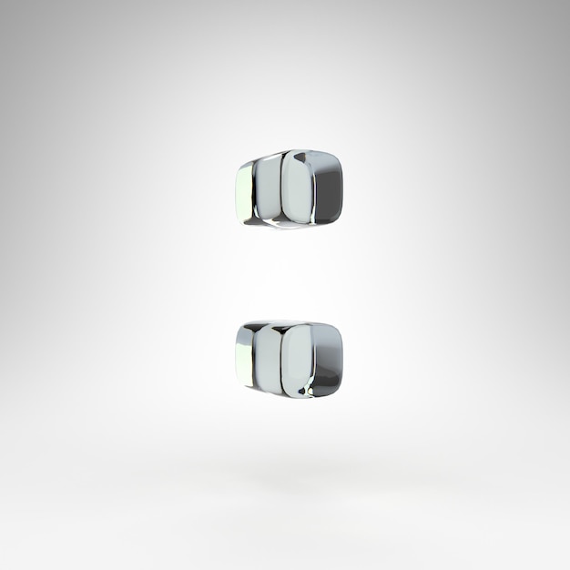 Photo symbole du côlon sur fond blanc. lentille de la caméra en verre transparent rendu 3d signe avec dispersion.