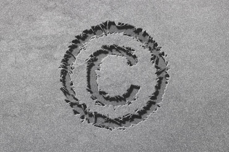 Photo symbole du droit d'auteur c lettre en cercle