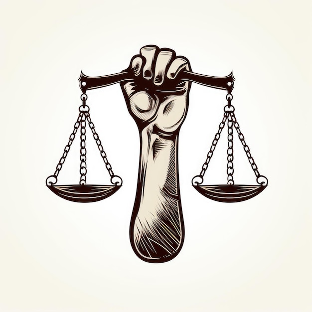 Symbole du droit et de la justice Journée des droits de l'homme de la balance de la justice