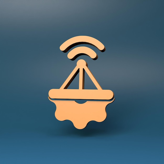Symbole du logo de la chose Internet Illustration de rendu 3d de l'Intelligence Artificielle