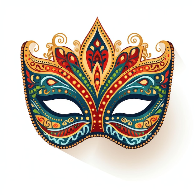 Le symbole du masque de Mardi Gras sur un fond blanc