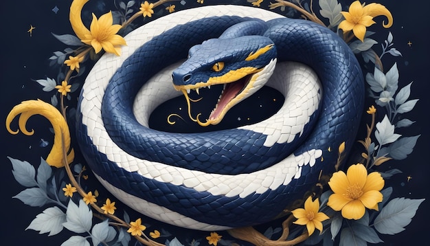 Photo symbole du serpent de l'année signe du zodiaque chinois