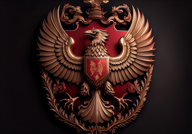 Symbole d'état d'aigle d'armoiries d'or