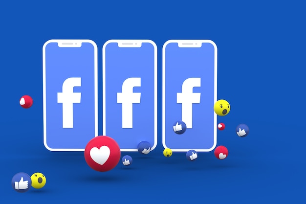 Symbole Facebook sur smartphone écran ou réactions mobiles et facebook