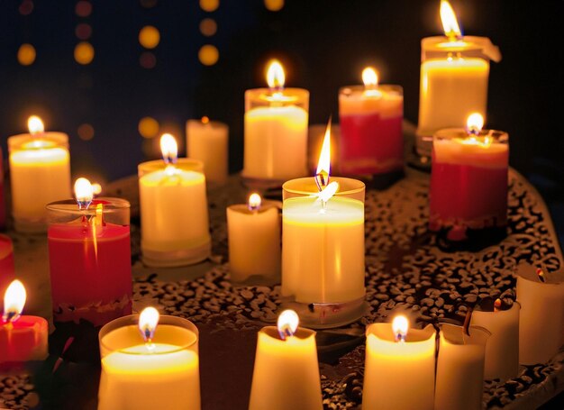 Le symbole de la fête des bougies avec un fond