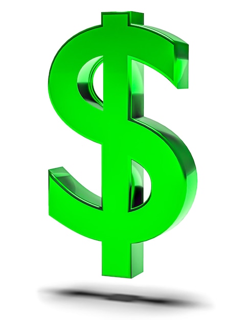 Photo symbole des finances et des affaires signe dollar vert