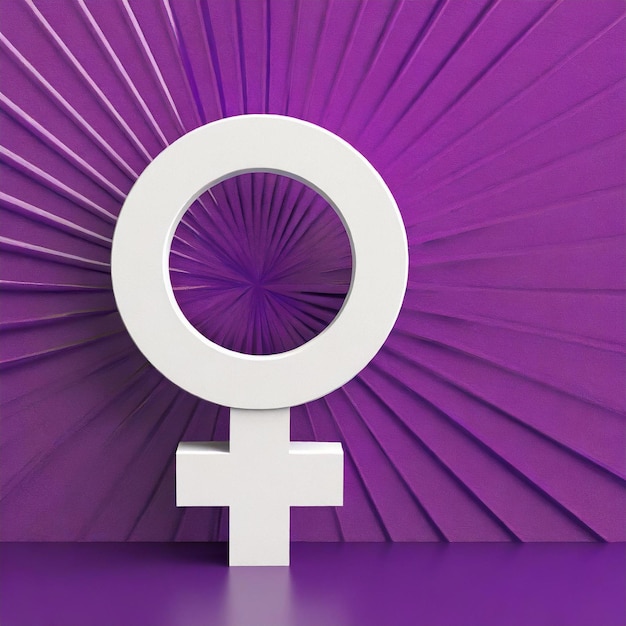 Photo symbole de genre féminin violet jour mondial de la femme espace de copie à droite