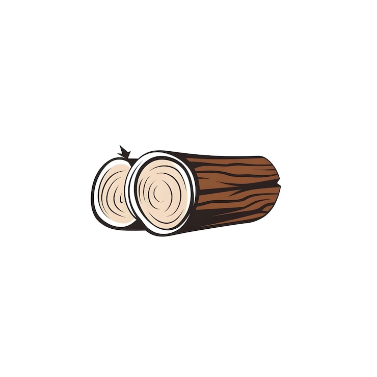 Photo symbole de l'icône du tronc d'arbre en bois
