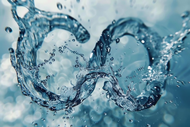 Le symbole de l'infini fait d'eau avec des bulles autour.