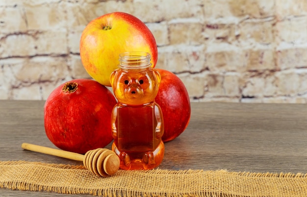 Symbole juif fête symbo fête juive nouvel an juif rosh hashana pommes miel et grenade...