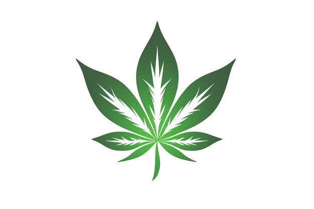 symbole de logo minimaliste avec des feuilles de marijuana sur fond blanc pour un magasin légal