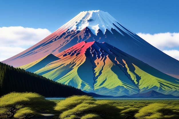 Symbole National du Japon Visite du Mont Fuji Représentation Repère Belle Montagne