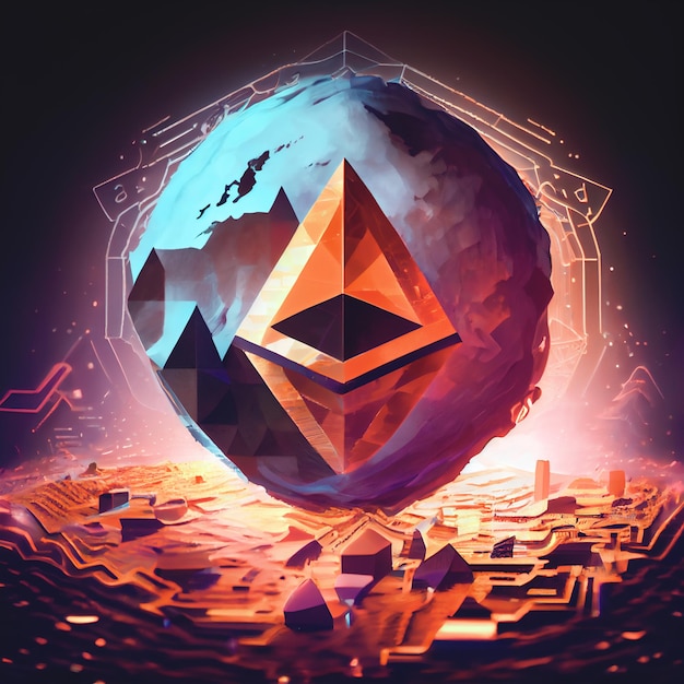 Photo symbole de pièce ethereum ai générative