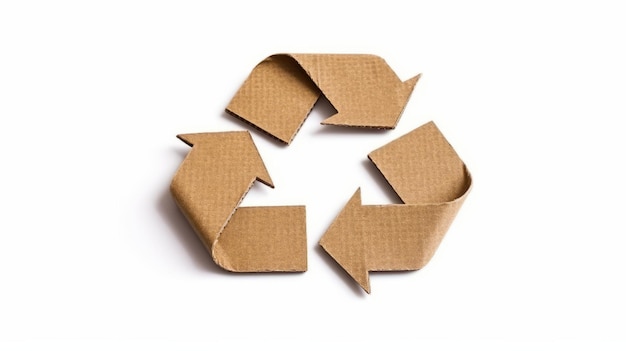 Photo symbole de recyclage en carton ia générative