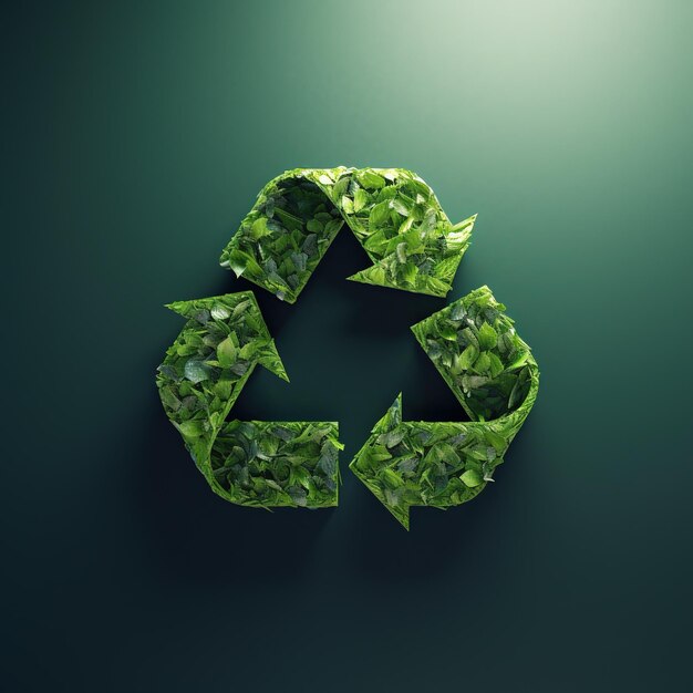 Symbole de recyclage sur un fond minimaliste Recyclage de l'environnement Nature verte