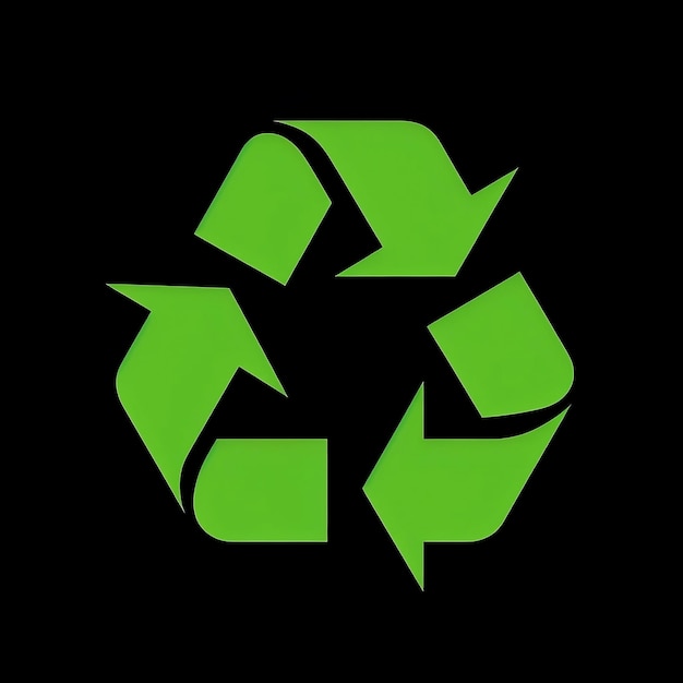 symbole de recyclage vert sur fond noir