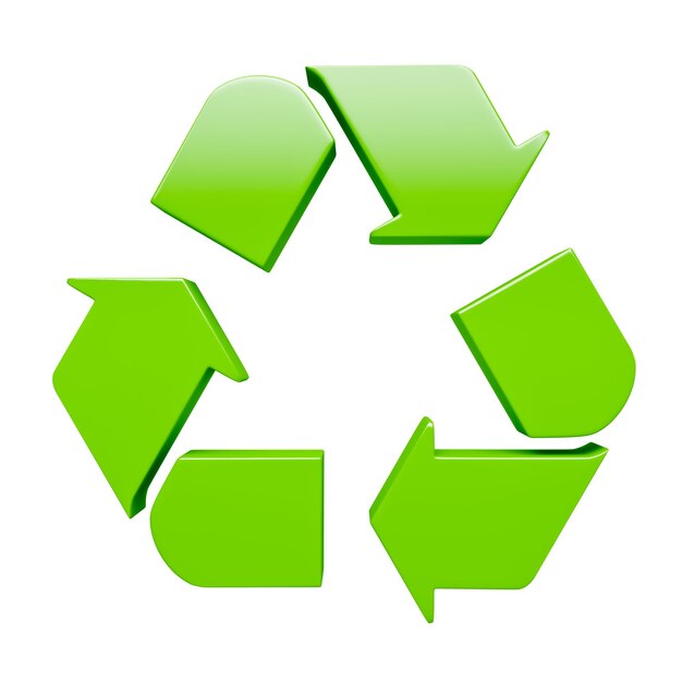 Photo symbole de recyclage vert isolé sur blanc