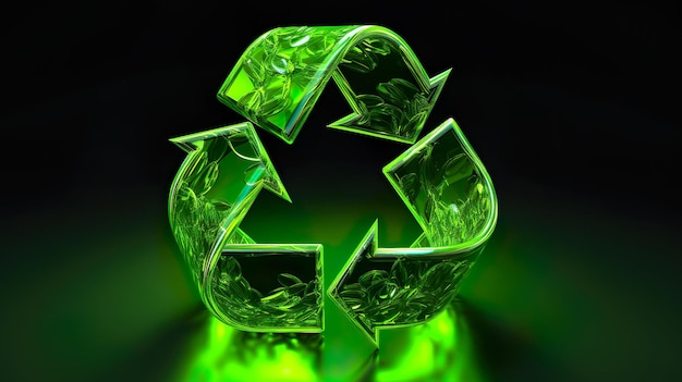 Symbole de recyclage vert rendu 3d