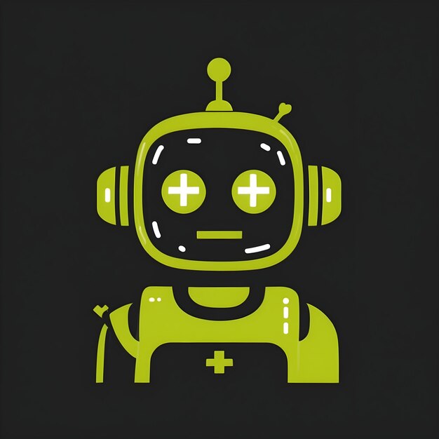Photo symbole de robot icône d'intelligence artificielle graphiques de technologie futuriste illustration de robot humanoïde