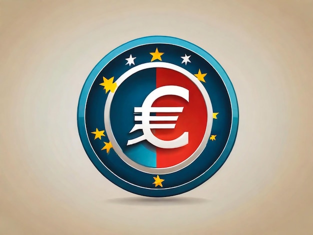 Photo un symbole rond avec un symbole de l'euro