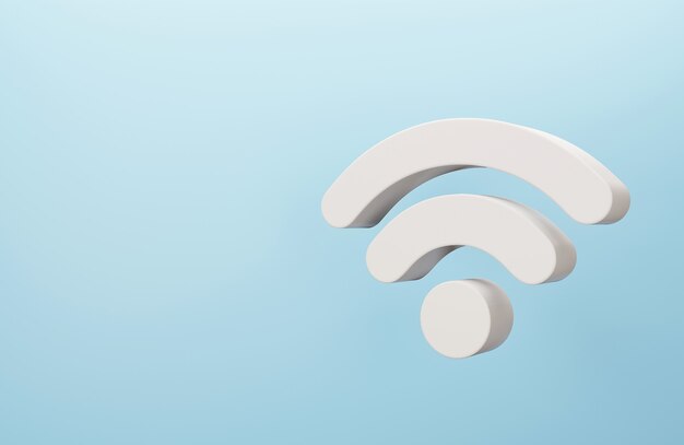 Symbole sans fil wifi 3D