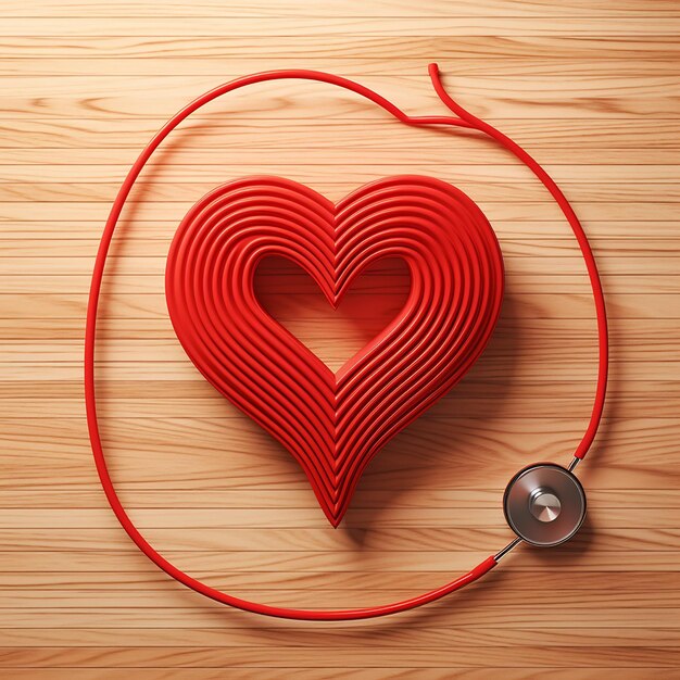 Photo symbole de la santé stéthoscope d'infirmière rouge icône médicale