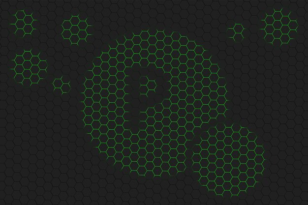 Symbole de santé de vitamine P, concept de vitamine, flavonoïde, hexagone vert