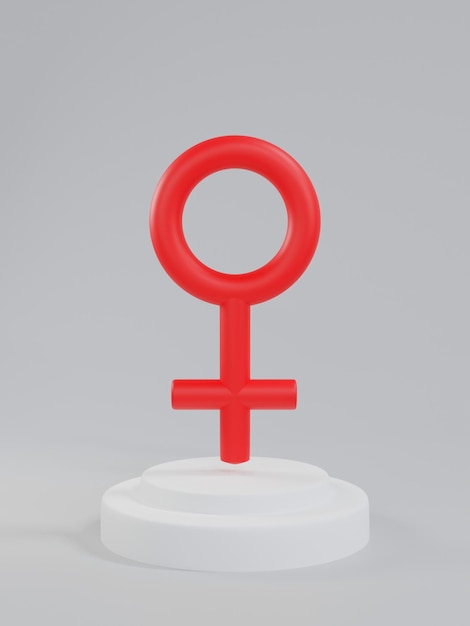 Symbole de sexe féminin rendu 3D