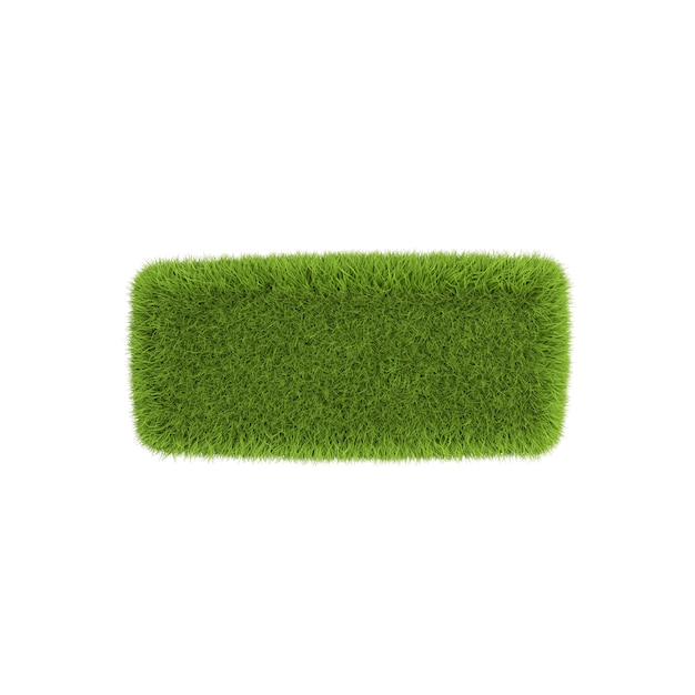 Symbole de signe moins d'herbe isolé sur fond blanc - illustration 3D.