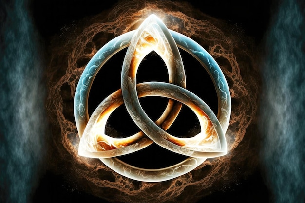 Photo symbole de la trinité sous forme de trois cercles avec un à l'intérieur d'une autre ai générative