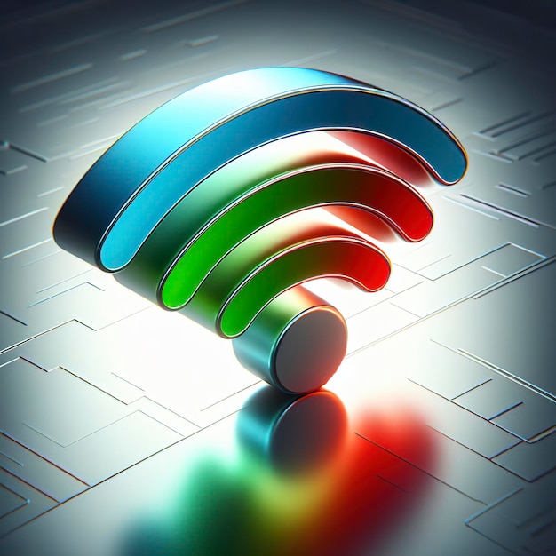 Photo le symbole wi-fi coloré