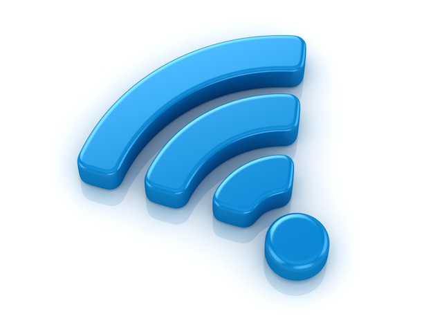 Symbole Wifi bleu