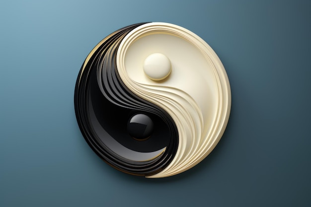 Photo symbole de yang ying pour l'équilibre et l'harmonie icône vectorielle plate pour les applications et l'ia générative