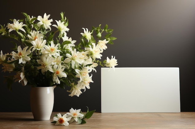 Symboles de simplicité minimalisme avec un cadre à fleurs blanches esthétique dans les détails