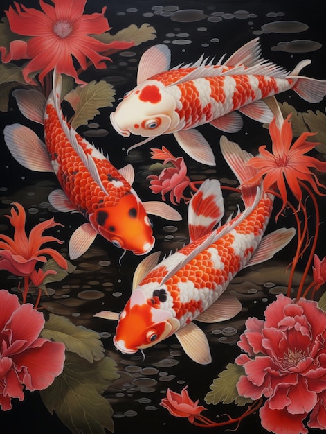 Photo le symbolisme du poisson koi dans la culture