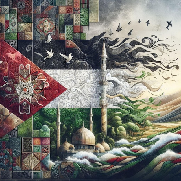 Le symbolisme sincère du drapeau palestinien crée un récit visuel d'espoir, de justice et de force.