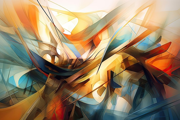 Symphonie abstraite panorama captivant de lignes de formes abstraites