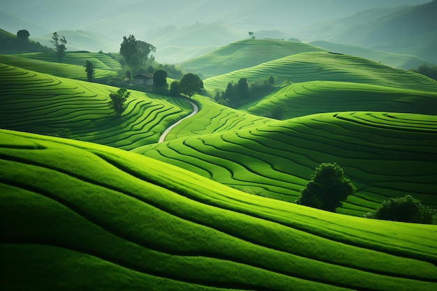 Une symphonie de beauté verte photo de paysage vert