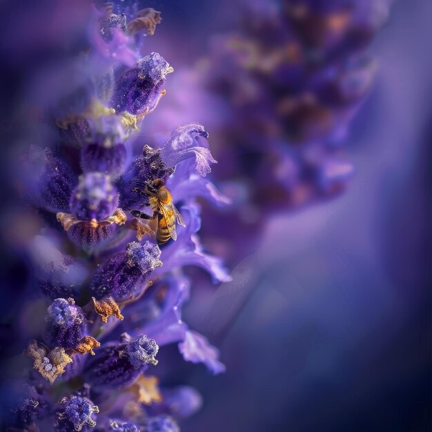 La symphonie capture la rencontre gracieuse entre une abeille et une source de lavande