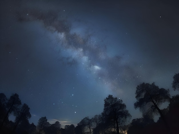 La symphonie cosmique Les étoiles et le ciel dévoilés comme une toile de fond majestueuse de la nature