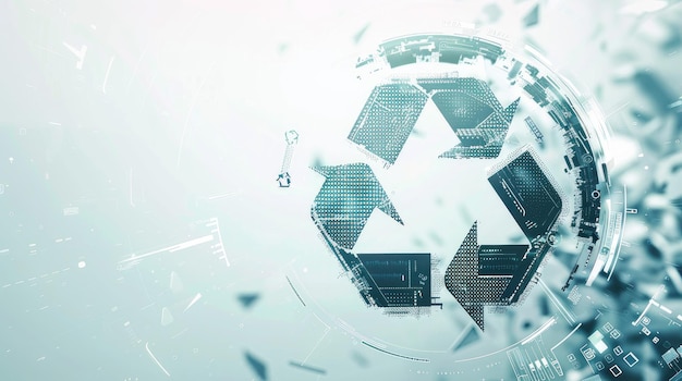 Symphonie de la durabilité Symbole de recyclage vert et noir