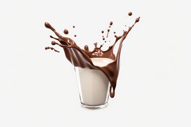 Photo symphonie l'explosion de chocolat sur une surface blanche ou transparente png arrière-plan transparent