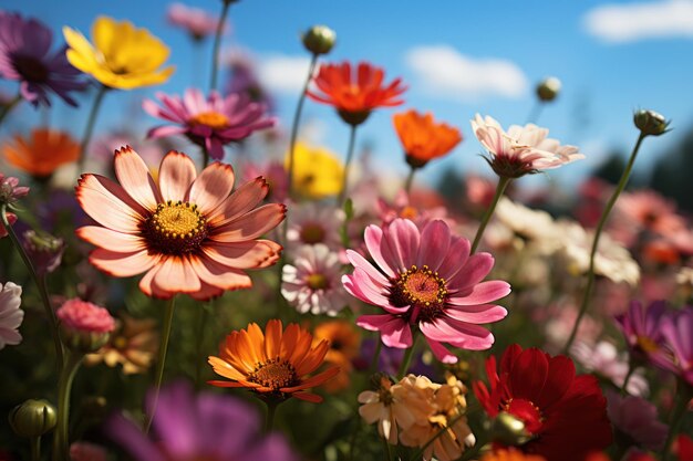 Une symphonie de fleurs sauvages colorées des images environnementales