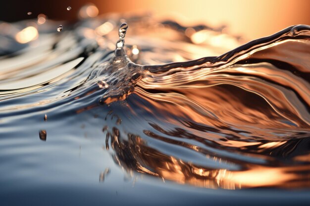 Photo symphonie fluide, éclaboussures d'eau dynamiques dans un mouvement captivant ia générative