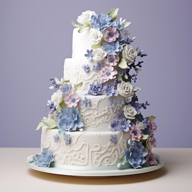 Symphonie des niveaux Conception de gâteau de mariage harmonieux