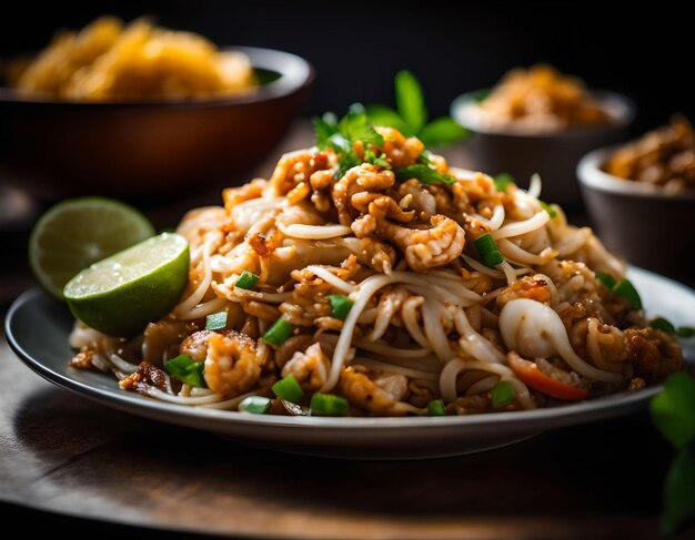 Une symphonie de nouilles de riz frites infusées avec d'authentiques saveurs thaïlandaises